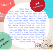 Merci à tous nos donateurs