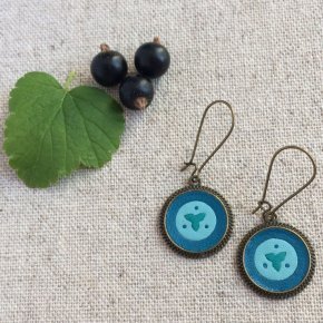 6 boucles d oreilles marqueterie de cuir