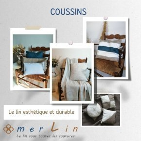 8 coussins en lin