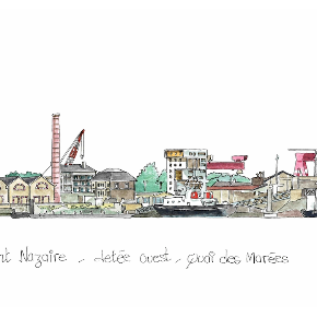 Dessin 082 La jetée des marées Saint Nazaire light