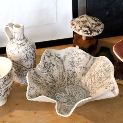 ensemble faience et champignons