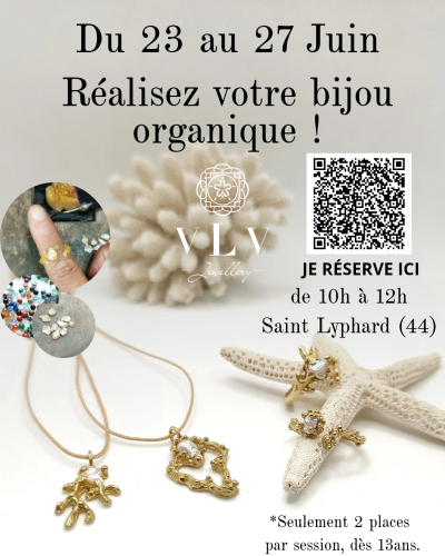 Atelier VLV Jewellery 23 au 27 juin création d un bijou organique